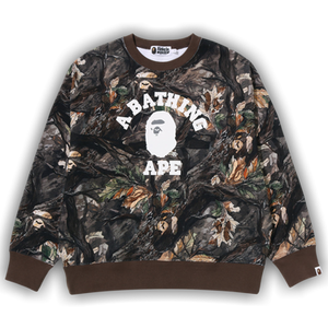 BAPE Tree Edge Camo College Relaxed Fit Crewneck Sweatshirt #2 'Brown'