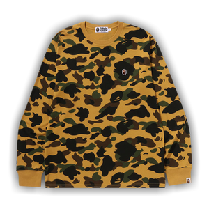 BAPE 1st Camo One Point Long-Sleeve Tee 'Yellow'