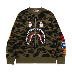 BAPE 1st Camo Shark Crewneck Sweatshirt 'Green'
