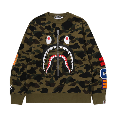BAPE 1st Camo Shark Crewneck Sweatshirt 'Green'