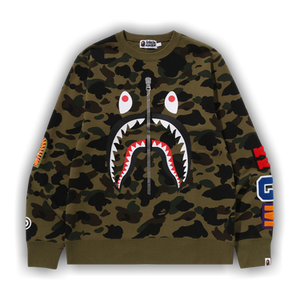 BAPE 1st Camo Shark Crewneck Sweatshirt 'Green'