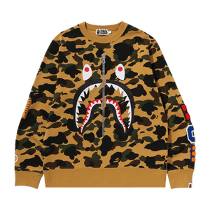 BAPE 1st Camo Shark Crewneck Sweatshirt 'Yellow'