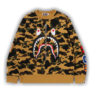 BAPE 1st Camo Shark Crewneck Sweatshirt 'Yellow'