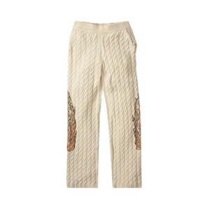 Who Decides War Flame Glass Cable Knit Lounge Pants 'Cream'