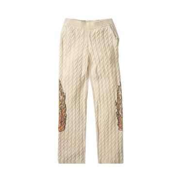 Who Decides War Flame Glass Cable Knit Lounge Pants 'Cream'