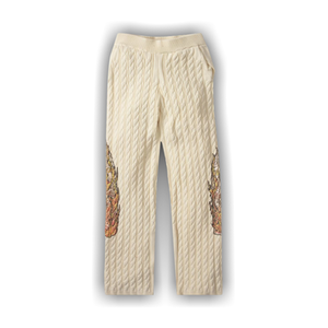 Who Decides War Flame Glass Cable Knit Lounge Pants 'Cream'