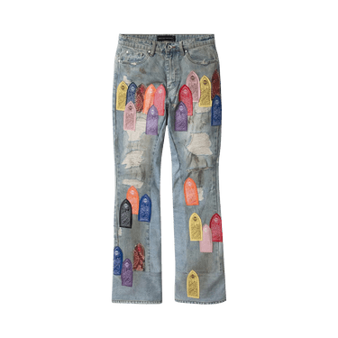 Who Decides War Patch Arched Repaired Distressed Denim 'Multicolor'