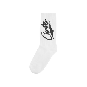 Corteiz Baseball Socks 'White/Black'