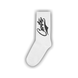 Corteiz Baseball Socks 'White/Black'