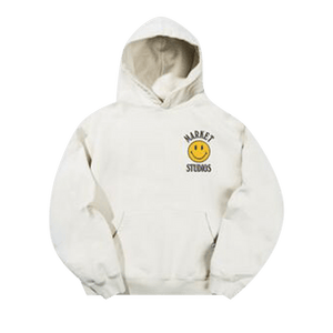 Market Smiley Upside Down Lockup Hoodie 'Unbleached Cotton'