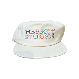 Market Needlepoint 5-Panel Hat 'Unbleached Cotton'