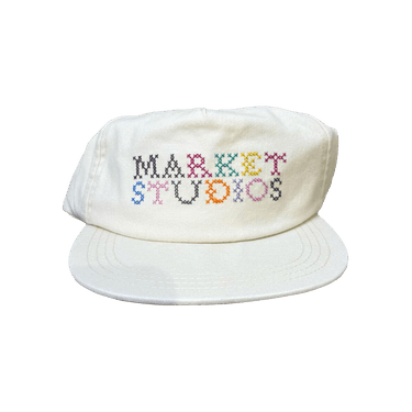 Market Needlepoint 5-Panel Hat 'Unbleached Cotton'