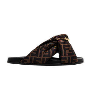 Fendi Wmns Feel FF Satin Slide 'Brown'