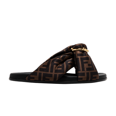 Fendi Wmns Feel FF Satin Slide 'Brown'