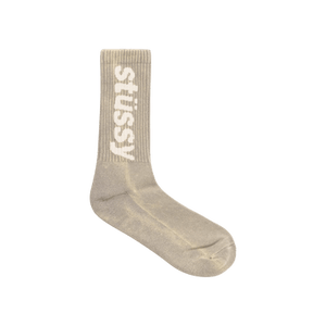 Stussy Washed Helvetica Crew Sock 'Grey'