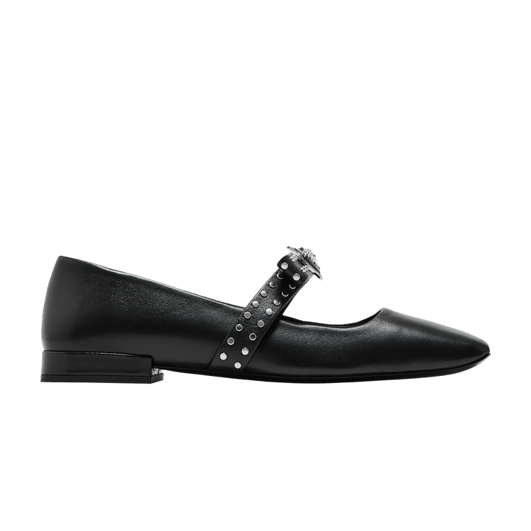Versace Wmns Gianni Ribbon Studded Ballerinas 'Black' 1016073 1A01006 1B00P