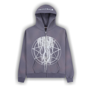 Pleasures Nonagram Zip Hoodie 'Smoke'