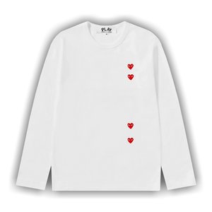 Comme des Garçons PLAY Multi Heart Long-Sleeve 'White/Red'