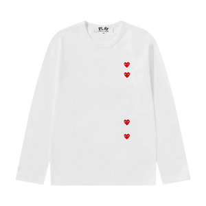Comme des Garçons PLAY Multi Heart Long-Sleeve 'White/Red'