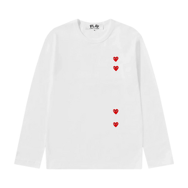 Comme des Garçons PLAY Multi Heart Long-Sleeve 'White/Red'