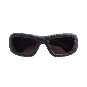 Bottega Veneta Intrecciato Rectangular Sunglasses 'Black/Grey'