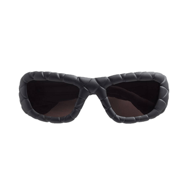 Bottega Veneta Intrecciato Rectangular Sunglasses 'Black/Grey'