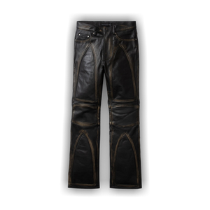 Who Decides War Rub Off Leather Moto Pants 'Coal'