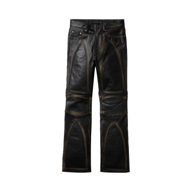 Who Decides War Rub Off Leather Moto Pants 'Coal'
