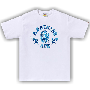 BAPE ABC Camo Sta College Tee 'White/Blue'