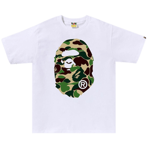 BAPE ABC Camo Big Ape Head Tee 'White/Green'