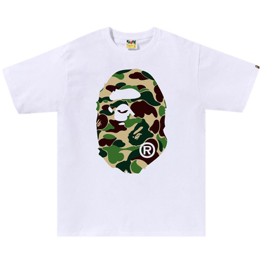 BAPE ABC Camo Big Ape Head Tee 'White/Green'