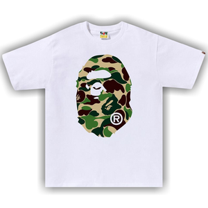 BAPE ABC Camo Big Ape Head Tee 'White/Green'