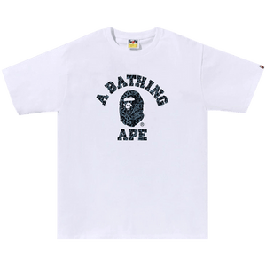 BAPE Wild Leopard Pattern College Tee 'White/Navy'