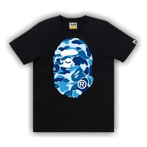 BAPE ABC Camo Big Ape Head Tee 'Black/Blue'