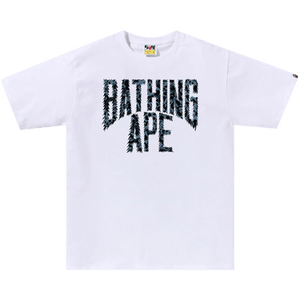 BAPE Wild Leopard Pattern NYC Logo Tee 'White/Navy'