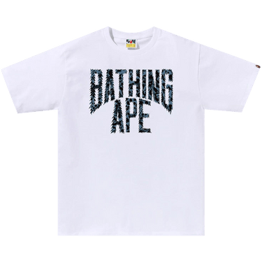 BAPE Wild Leopard Pattern NYC Logo Tee 'White/Navy'