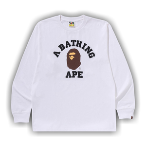 BAPE College Long-Sleeve Tee 'White'
