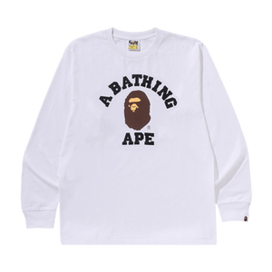 BAPE College Long-Sleeve Tee 'White'
