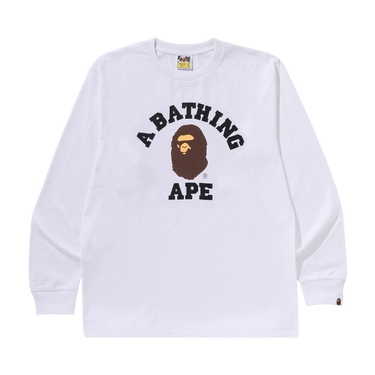 BAPE College Long-Sleeve Tee 'White'