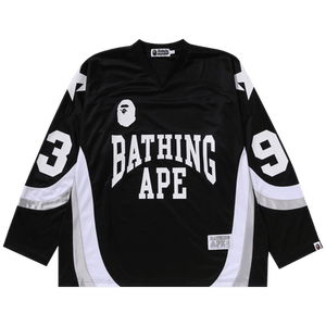 BAPE Line Camo Jacquard Logo Relaxed Fit Ice Hockey Jersey 'Black'