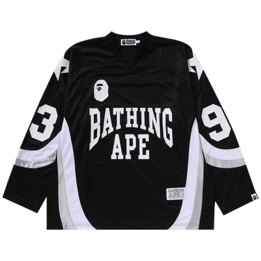 BAPE Line Camo Jacquard Logo Relaxed Fit Ice Hockey Jersey 'Black'