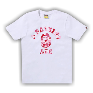 BAPE ABC Camo College Tee 'White/Pink'