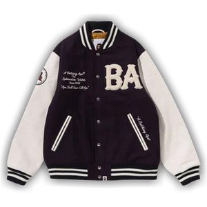 BAPE A Bathing Ape Varsity Jacket 'Purple'