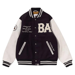 BAPE A Bathing Ape Varsity Jacket 'Purple'