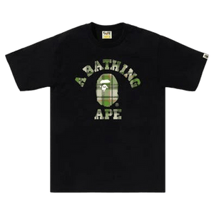 BAPE Check College Tee 'Black/Green'