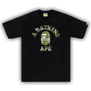 BAPE Check College Tee 'Black/Green'