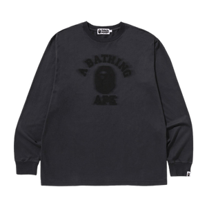 BAPE Garment Dye College Relaxed Fit Long-Sleeve Tee 'Charcoal'