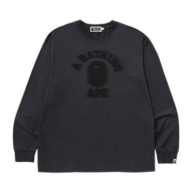 BAPE Garment Dye College Relaxed Fit Long-Sleeve Tee 'Charcoal'