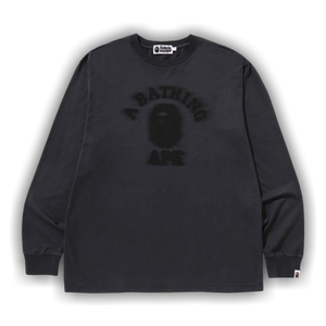 BAPE Garment Dye College Relaxed Fit Long-Sleeve Tee 'Charcoal'