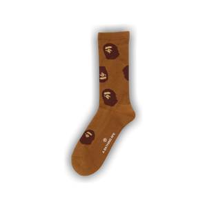 BAPE Ape Head Pattern Socks 'Brown'